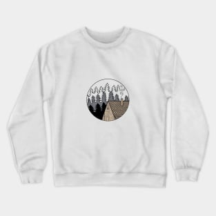 ClipArt Winter Wonderland Night Graphic Crewneck Sweatshirt